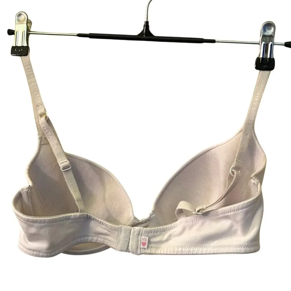 Victoria's Secret White Cotton Full Coverage T-Shirt Bra Size 36C Basics Casual